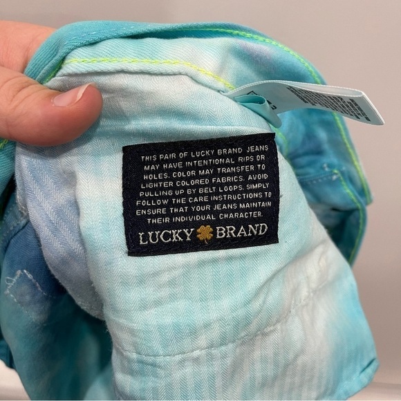 Lucky Brand Tie-Dye Riley Shorts Denim Festival Size 14 / 32 - Picture 8 of 10